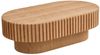 Oval Fluted Coffee Table, Modern Minimalist Center Table with Solid Wood Stripe Accent, MDF with Wood Veneer Construction, Contemporary Accent Table for Living Room, Bedroom, and Office (Natural) Bild 3