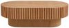 Oval Fluted Coffee Table, Modern Minimalist Center Table with Solid Wood Stripe Accent, MDF with Wood Veneer Construction, Contemporary Accent Table for Living Room, Bedroom, and Office (Natural) Bild 2