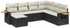 vidaXL 7-tlg. Garten-Sofagarnitur mit Kissen Schwarz Poly Rattan 3265543 Bild 2