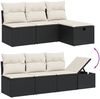 vidaXL 7-tlg. Garten-Sofagarnitur mit Kissen Schwarz Poly Rattan 3265543 Bild 3
