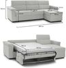 Dmora Schlafsofa mit Halbinsel Ganzaria, Verwandelbares Ecksofa für das Wohnzimmer, gepolstert, abnehmbar, 100 % Made in Italy, 285x160 h100 cm, Hellgrau Bild 3