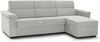 Dmora Schlafsofa mit Halbinsel Ganzaria, Verwandelbares Ecksofa für das Wohnzimmer, gepolstert, abnehmbar, 100 % Made in Italy, 285x160 h100 cm, Hellgrau Bild 2