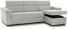 Dmora Schlafsofa mit Halbinsel Ganzaria, Verwandelbares Ecksofa für das Wohnzimmer, gepolstert, abnehmbar, 100 % Made in Italy, 285x160 h100 cm, Hellgrau Bild 5