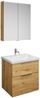 Burgbad EQIO Waschtisch Set mit Spiegelschrank 65 cm breit, Braun, Waschbecken Keramik Weiß Bild 2