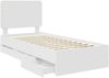 vidaXL Bettrahmen mit Schubladen Weiß 75 x 190 cm Ingenieurs Holz 3412644 Bild 5