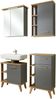 Pelipal Badmöbel-Set, Quickset 924, Quarzgrau Glanz/Riviera Eiche - Waschbeckenunterschrank, Spiegelschrank, Unterschrank mit Regal, Hängeschrank mit Regal Bild 2