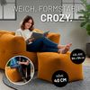 Lumaland Sitzsack-Sofa, Polyester, Pouf, Cord - Senfgelb, 40 x 54 x 54 cm Bild 5