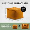 Lumaland Sitzsack-Sofa, Polyester, Pouf, Cord - Senfgelb, 40 x 54 x 54 cm Bild 2