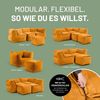 Lumaland Sitzsack-Sofa, Polyester, Pouf, Cord - Senfgelb, 40 x 54 x 54 cm Bild 4