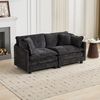 2-Sitzer-Sofa aus Chenille mit modularem Design, schwarz Bild 2