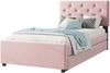 Polsterbett 90x200 cm aus Samt mit Ausziehbett und Lattenrost, Rosa Bild 5