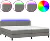 Boxspringbett mit Matratze & LED Stoff Dunkelgrau 200x200 cm, Härtegrad: H2 [3133022] Bild 2