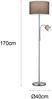 TRIO Leuchten LED Stehlampe wechselbar / dimmbar, Metall / Stoff grau, Höhe 170cm Bild 4