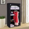 Songmics XL Stoffschrank mit 2 Kleiderstange, faltbar, 88 x 45 x 170 cm, Schwarz Bild 2