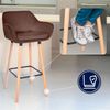 CLP 2er Set Barhocker Grant Samtbezug Gestell aus Buchenholz bis 150 kg,coffee Bild 4