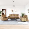 vidaXL 3-tlg. Sofagarnitur mit Kissen Braun Samt 3278358 Bild 3