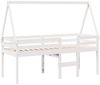 vidaXL Hochbett mit Dach Weiß 80x200 cm Massivholz Kiefer 3282096 Bild 3