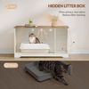 Katzenklo Schrank, Katzenklo Versteckt Schrank Möbel, 100 x 50 x 55 cm, Katzenhaus Holz, Katzenschrank Beistelltisch mit Seiteneingang, Bauernhausstil, für Wohnzimmer, Braun und Weiß Bild 4