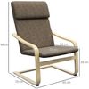 HOMCOM Relaxsessel Ruhesessel mit Kopfkissen für Wohnzimmer (Relaxstuhl mit Armlehne, 1-St, Esszimmerstuhl), Birkenholz, Braun 65 x 79 x 98cm Bild 3
