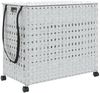 vidaXL Wäschekorb mit Rollen Weiß 66x35x60 cm Rattan 372048 Bild 2