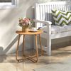 Beistelltisch Outdoor Balkon Gartentisch Rund Metall Gold Bild 2
