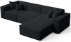GRAINGOLD Ecksofa Arizona, Eckcouch für Wohnzimmer, Moderne Ecksofa, L-Form, Velour-Stoff, Schwarz, Rechts Bild 5