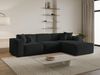 GRAINGOLD Ecksofa Arizona, Eckcouch für Wohnzimmer, Moderne Ecksofa, L-Form, Velour-Stoff, Schwarz, Rechts Bild 3