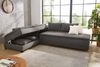 Ecksofa-Dauerschläfer Doppelbett Federkern Bettkasten Couch Cord Dunkelgrau Bild 3