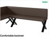 MEBLINI Eckbank für Esszimmer mit ausziehbarem Tisch - Küchenbank - Essecke - Sitzecke Küche - ERIC - X-Beine 142x196x87cm Links - Braun Kunstleder/B Weiß Matt Bild 5