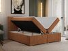 Boxspringbett mit 2 Bettkästen, Matratze und Topper - PERA - 160x200cm - Orange Stoff - H3 Bild 2