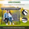 Outsunny Hollywoodschaukel Gartenschaukelmit mit Sonnendach, 3-Sitzer, Verstellbares Dach, Schaukelbank, 1 tlg, Schaukelstuhl, für Garten, Balkon, Grau Bild 4