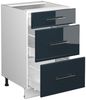 Küchenunterschrank Fame-Line Dunkelblau Hochglanz 50 cm ohne Arbeitsplatte Vicco Bild 4