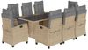 vidaXL 9-tlg. Garten-Essgruppe mit Kissen Beigemischung Poly Rattan 3212696 Bild 2