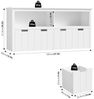 Homfa Kinderregal, Spielzeugtruhe Bücherregal 4 Schubladen mit Rollen 120 x 33 x 61,5cm Bild 2