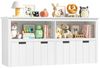 Homfa Kinderregal, Spielzeugtruhe Bücherregal 4 Schubladen mit Rollen 120 x 33 x 61,5cm Bild 5