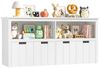 Homfa Kinderregal, Spielzeugtruhe Bücherregal 4 Schubladen mit Rollen 120 x 33 x 61,5cm Bild 4