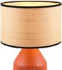 LED Tischlampe dimmbar, Keramikfuß Terrakotta, Papierschirm geflochten, H43cm Bild 5