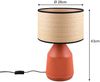 LED Tischlampe dimmbar, Keramikfuß Terrakotta, Papierschirm geflochten, H43cm Bild 4