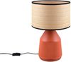 LED Tischlampe dimmbar, Keramikfuß Terrakotta, Papierschirm geflochten, H43cm Bild 2