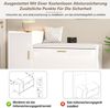 Schuhschrank mit Sitzbank Weiß/Gold, 100x38x68 cm, Hochglanz mit herunterziehbarem Schuhregal Bild 4