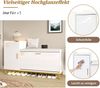 Schuhschrank mit Sitzbank Weiß/Gold, 100x38x68 cm, Hochglanz mit herunterziehbarem Schuhregal Bild 5