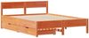 vidaXL Massivholzbett ohne Matratze Wachsbraun 150x200 cm Kiefernholz 3301748 Bild 3