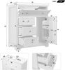 Merax Badezimmer-Standschrank mit Waschbecken, Unterschrank, feuchtigkeitsbeständiger Lackierung, geräuscharmer Schubladenführung, Türrahmen, Klappschublade, Keramikwaschbecken, Keramikwasch, Weiß Bild 4