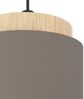 Eglo 99445 Hängeleuchte ALBARIZA Stahl schwarz, Holz braun, Textil cappuccino E27 1X40W H:110cm Ø:16cm dimmbar Bild 2