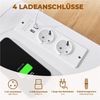 Yaheetech Nachttisch mit Steckdosen & einstellbarer LED, Nachtschrank Beistelltisch, Weiß Bild 5