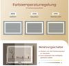 Mondeer Schminktisch Schminktisch mit Hocker, LED-Spiegel (3 Lichtmodi), Stauraum & Wellendesign, 80x45x132 cm Bild 2