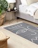Outdoor Teppich grau 80 x 150 cm abstraktes Muster Kurzflor YAVU Bild 3