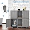 Katzenschrank für Katzentoilette mit Kratzbrett & 2 Türen & Eingang 120 x 52 x 65 cm Grau Bild 5
