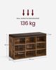 VASAGLE Schuhregal mit Sitzfläche und mit Kissen, Holzspanplatte / Schaumstoff braun, 78 x 30,3 x 48 cm Bild 5