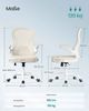 SONGMICS Bürostuhl ergonomisch, Drehstuhl mit Netzgewebe, Schreibtischstuhl mit Lendenstütze, Wippfunktion, klappbare Armlehnen, für Arbeitszimmer, Schlafzimmer, cappuccinobeige-wolkenweiß Bild 5